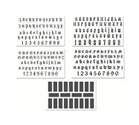 Autocollants tatouages, Tatouages Temporaires,5 Feuilles Autocollants De Tatouage Temporaire Alphabet Lettres Anglaises Gothiques Faux Kit Nom DIY, Noir, S