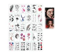 Autocollants Tatouages Temporaires Pour Halloween, Fausses Cicatrices, Décorations Pour Le Visage, Kit Familial D'autocollants Tatouages Pour Halloween, Pour Femmes Et Hommes (Style-I)