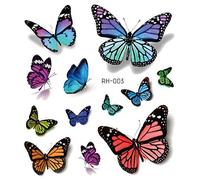 Autocollants temporaires colorés 3D - Tatouage tendance - Autocollant mural - Autocollants acidulés (C, taille unique)