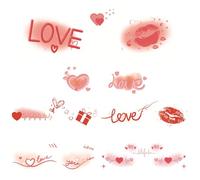 Autocollants temporaires de San, décalcomanies cardiaques temporaires | Décalques coeur lèvres imperméables 6 feuilles autocollants visage San,Autocollants avec coeurs faciaux, décalcomanies Saint
