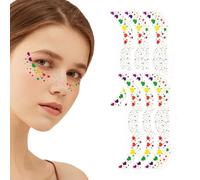 Autocollants temporaires en forme d'étoile de rousseur - Maquillage d'étoiles à paillettes pour look de fête | Décalques cosmétiques sans danger pour la peau pour festival, concert, cosplay