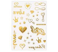 Autocollants Temporaires Imperméables Avec Effet Métallique Pour Couples Décors D'événements De Plage Autocollants Temporaires Imperméables Avec Impression Lèvres En Forme Cœur Scintillant