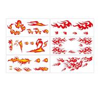 Autocollants temporaires pour | 6 feuilles imperméables et avec flammes pour le corps et décorations - Pour hommes, femmes,