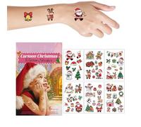 Autocollants Temporaires Pour - 6 Pièces D'autocollants De Visage De Noël | Autocollants Imperméables En Forme De Flocon De Neige En Forme De Renne Du Père Noël - Faux Ensemble De Tatouages