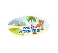 Autocollants - TENDANCES FETES - Vive la retraite - 23x11 cm - Bleu