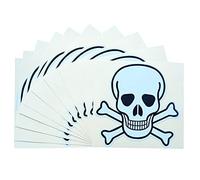 Autocollants tête de mort, étiquettes en vinyle auto-adhésives sans bulles et imperméables, 10 x 10 cm, lot de 10 pièces