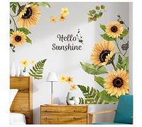 Autocollants tournesol 3D - Décoration murale à décoller et à coller - Décoration murale pour salle de bain, chambre à coucher, chambre d'enfant, camping-car, porte de douche
