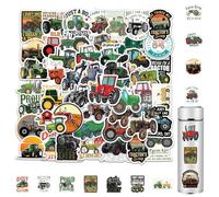 autocollants tracteur enfants 60 pièces stickers imperméables décoratifs PVC pour bouteille carnet mur chambre cadeau garçon fille usage quotidien