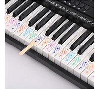 Autocollants transparents amovibles pour clavier de piano à 25/49/61/54/88 touches - Pour touches de piano blanches et noires - Accessoires de clavier pour enfants et débutants
