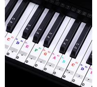 Autocollants transparents pour clavier de piano 88/61 touches, notes de couleur, lettres, notation.