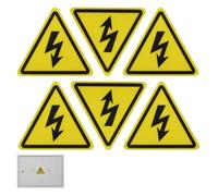 Autocollants Triangulaires Danger Électrique pour Intérieur/Extérieur, Set de 6 PVC Stickers Vinyle 10.2 x 8.8 cm, Impression Numérique Résistante à l'Eau et au Soleil
