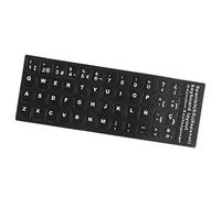 Autocollants universels pour clavier espagnol - Lettres blanches noires - ES