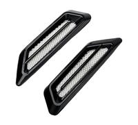 Autocollants Universels Voitures Design Conduits Air Décoration Capot Accessoires Extérieurs Porte 2 Pièces Calandres de voiture(Noir)