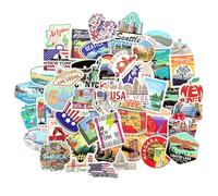 Autocollants USA scrapbook New York sticker esthétique Las Vegas autocollant laptop photoalbum autocollant drapeau USA Grand Canyon Niagara Falls San Francisco stickers voyage souvenirs New York