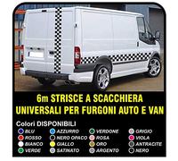Autocollants Van Graphiques Damier 6 m ÉCHIQUIER Van Autocollants Stickers Bandes Van Autocollants (Noir)