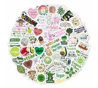 Autocollants vegan pour bouteilles d'eau et ordinateurs portables - Décorations et cadeaux sur le thème du véganisme, vinyle imperméable - Vegan Stickers