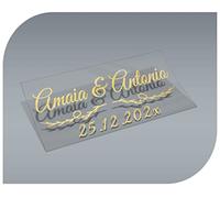 Autocollants vintage personnalisables avec nom et date pour invitations à un mariage, à un baptême, à des fiançailles, à une communion, à un anniversaire ou à une autre fête (Modèle 10)