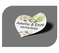 Autocollants vintage personnalisables avec nom et date pour invitations à un mariage, un baptême, des fiançailles, une communion, un anniversaire, Noël ou autres fêtes Modèle 2