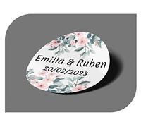 Autocollants vintage personnalisables avec nom et date pour invitations à un mariage, un baptême, des fiançailles, une communion, un anniversaire, Noël et autres réceptions Modèle 9