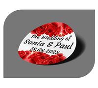 Autocollants vintage personnalisables avec nom et date pour invitations à un mariage, un baptême, des fiançailles, une communion, un anniversaire, une fête (modèle 12)