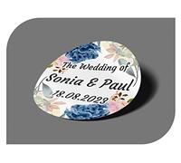 Autocollants vintage personnalisables avec nom et date pour invitations à un mariage, un baptême, des fiançailles, une communion, un anniversaire, Noël et autres réceptions Modèle 8
