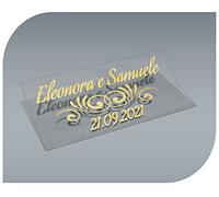Autocollants vintage transparents personnalisables avec nom et date pour invitations à un mariage, un baptême, des fiançailles, une communion, un anniversaire, Noël et d’autres réceptions Modèle 2