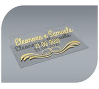 Autocollants vintage transparents personnalisables avec nom et date pour invitations à un mariage, un baptême, des fiançailles, une communion, un anniversaire, Noël et d’autres réceptions Modèle 8