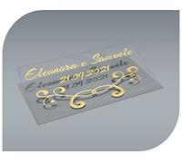 Autocollants vintage transparents personnalisables avec nom et date pour invitations à un mariage, un baptême, des fiançailles, une communion, un anniversaire, Noël et d’autres réceptions Modèle 4
