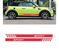Autocollants Vinyle De Voiture pour Mini C.o.o.p.e.r R53 R55 R56 R57 R58, Jupe De Bande Latérale De Corps Course Voiture Bandes Latérales Du Corps Pour Voitures Décalcomanie,Red-152.2x10cm