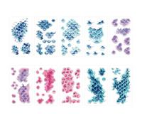 Autocollants Visage | 10 Pièces Décalcomanie Temporaire Écailles de Poisson - Stickers Maquillage Étincelants Imperméables - pour Adulte Femme Spectacle Cosplay Fête