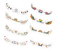 Autocollants Visage,8 Feuilles Déperlant Festival Maquillage Décalcomanies - Autocollants Visage - Pour Festivals Parties Défilés Carnaval Femmes Filles Fées Princesses Costumes Danseuses