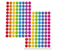 Autocollants Visage Content Souriant Mega Pack 5280 PCS en 8 couleurs pour les récompenses du tableau de comportement 1 cm