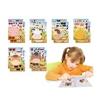 Autocollants visage d'animaux, autocollants Make a Face - autocollants pour le visage d'anime, artisanat d'animaux pour, feuilles d'autocollants pour sacs cadeaux, cadeaux de