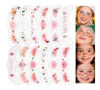Autocollants Visage Noël - 12 Pièces Fournitures Beauté Temporaires Flocon Neige | Autocollants Pailletés Noël - Pour Voyage Occasions Spéciales Automne Halloween Festival Vacances