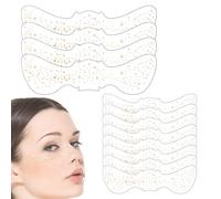 Autocollants Visage pour Femme,12 Pièces Imperméables Résistants à la Transpiration Stickers Dorés pour Visage et Yeux | Taches de Rousseur Artificielles pour Filles Femmes Danseuses | Fête Costumée F