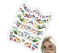Autocollants Visage pour Vacances - Décalcomanie Amovible Thème Football,Autocollants Visage pour Bricolage - pour Femmes, Hommes, Adultes et lors du Rassemblement des Matchs de Football et des Événem