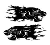 Autocollants Voiture,iSpchen 2 pcs Autocollant De Voiture Tête De Lion Stickers Voiture Universel Autocollants Lion Personnalisé Auto-Adhésif Capot Autocollants Vinyle Décoratif 100 * 40 cm