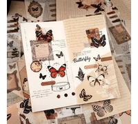 Autocollants Washi Vintage,DIY Autocollants Scrapbooking Papier,Set de 40 Feuilles,Autocollant Autocollant Motif Papillon,Autocollant Journal Scrapbooking Stickers,Scrapbooking en Papier Décoratif