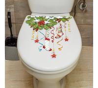 Autocollants WC de Noël en PVC pour Couvercle de Toilette, Auto-adhésifs Étanches Détachables, Décoration de Noël pour Carreaux de Salle de Bain & Réfrigérateur