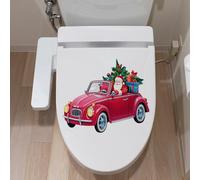 Autocollants WC en PVC pour Couvercle de Toilette Noël, Auto-adhésifs Étanches Détachables, Décoration de Noël pour Mur de Salle de Bain & Réfrigérateur