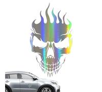 Autocollgothiques de crâne pour voitures-autocollant de voiture de crâne léger, autocollants réfléchissants imperméables de conception de crâne pour la voiture | Décoration à rayures réfléchissantes,D