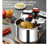 Autocuiseur - 2 niveaux de pression - Inox - 8L - Rapide - antidéflagrant - Grande capacité - Double fond - Tous feux compatible