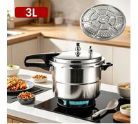 Autocuiseur 3 L - 18cm - Cocotte-minute - aluminium - avec panier vapeur - compatible gaz et induction - pour petite famille