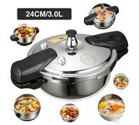 Autocuiseur 3 L - Acier inoxydable 80KPa Compatible Gaz/Induction/Plaque Vitrocéramique Cuisson Ultra-Rapide