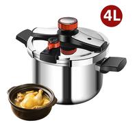 Autocuiseur 4L - acier inoxydable - trois niveaux de pression - compatible avec les cuisinières à gaz et les plaques à induction