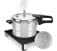 Autocuiseur - 5 L haute capacité en alliage d'aluminium, système de valve de sécurité à verrouillage sécurisé, insert vapeur pour légumes sains, étui d'accessoires de cuisson rapide pour viande et