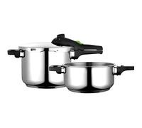 Fagor Autocuiseur Rapid Xpress 6+4 L – Induction, Inox 18/10, 2 niveaux de pression, Argent