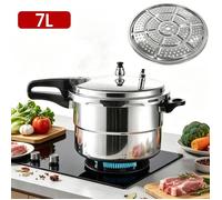 Autocuiseur 7 L - 24cm - Cocotte-minute en aluminium - avec panier vapeur - compatible gaz et induction - pour repas familial
