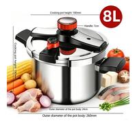 Autocuiseur 8L Acier Inoxydable 304 3 Niveaux Pression Anti-Explosion Sécurité Pour Gaz Induction Avec Poignée Confort