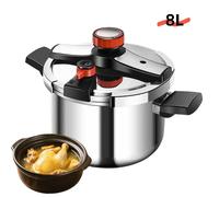 Autocuiseur 8L - Acier inoxydable - Cuisson rapide - Antidéflagrant - Cocotte minute - Cuisinières à gaz et plaques à induction